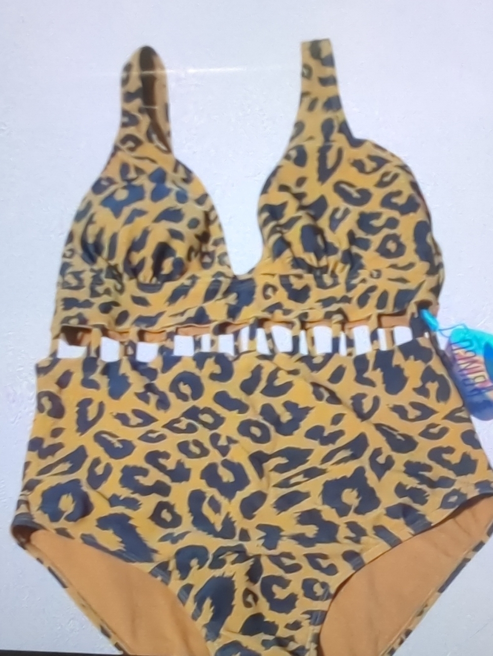 Kids Leopard Print One-Piece Swimsuit - Yellow/Black